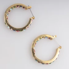China Wholesale 14k Earring Plated Gold Copper Earring Best Selling Woman Hoops Earrings manufacturer