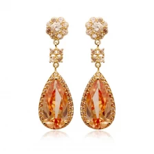 porcelana Wholesale New Fashion Gold Silver Plated Zircon Style Colorful Stud Earrings Women Fashion Jewelry fabricante
