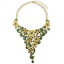 porcelana Venta al por mayor hecho a medida profesional de zinc aleación de metal de plata chapado de oro de moda de lujo collar de joyas de aleación Vintage collares fabricante
