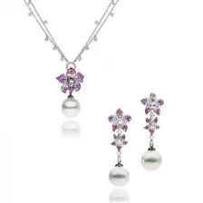 China Fashion Charms Crystal Round Pearl Necklaces Set Jewelry Necklaces For Women Jewellery custume jewelry manufacturer