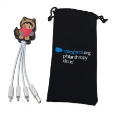China Brand logo custom made human shaped soft pvc multi 4-in-1 usb charger cable manufacturer