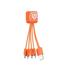 China Aangepaste Lion maakte meerdere 4-in-1 USB-oplaadkabel voor relatiegeschenk fabrikant