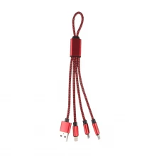 Китай Нейлоновая оплетка 4 в 1 микро зарядный кабель USB с логотипом производителя