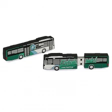 porcelana Wholesale personalized silicone pvc city bus shaped usb stick flash drives fabricante