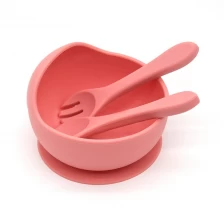 China 100% BPA Free Baby Suction Bowl Toddler Led Weaning First Stage Self Feeding Bowl Suction Silicone Baby Bowl with Spoon manufacturer