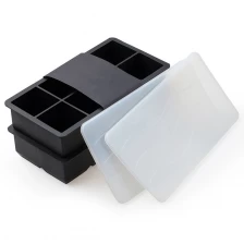 China 2-Zoll-Riesen-Silikon-Eiswürfel-Tablett mit Deckel, quadratische Silikon-Eisschale, Jumbo Silikon-Eisschale für Whisky Hersteller