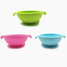 China 2018 NEW Design 100% Food Grade Tableware Silicone kids feeding Bowl with Handles manufacturer