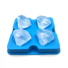 China 2018 New Design Custom Silicone Molds Ice cube tray 3D diamond shape Ice, Jelly, Chocolate Mold fabrikant