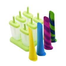 China 2018 Summer Hot Food Grade Material Plastic Popsicle Mold Silicone popsicle tube Set manufacturer