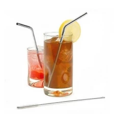 China 4 PCS reusable stainless steel straws and cleaning brush manufacturer