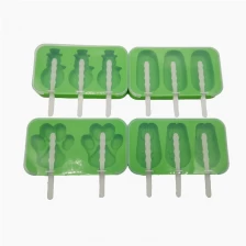 Китай 4 Pack FDA Сорт силиконовой формы для льда с крышкой, мороженого с крепежным средством с палочками производителя
