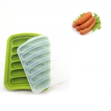 Cina 6 Cavities Silicone Sausage Hot Dogs Mold, Silicone Molds for Ice cube tray baking mold produttore