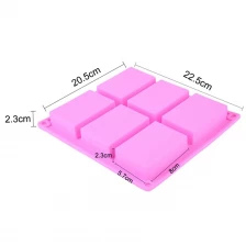 Chine Moule de savon de silicone de 6 cavités (paquet de 2), moule de gâteau de moule de cuisson de DIY, plateau de cube de glace fabricant
