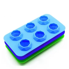 China 6 Cavity Factory Direct Silicone Diamond Ice Cube Mould, Diamond shaped Ice Cube manufacturer