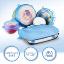 China 6 Pack Reusable Food Cover Silicone Stretch Lids, Flexible Silicone Suction Lid manufacturer