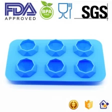 China 6 cavity Diamond Ice Cube Trays Silicone Mold For Diamond Shaped Ice, Jelly, Chocolate And Soap manufacturer