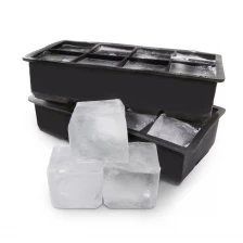 China 8 Cavity Jumbo große quadratische Eis-Fach FDA Silikon-Eis-Würfel-Behälter, Eis-Würfel-Behälter, Silikon-Eis-Behälter Hersteller