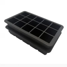 China Amazon Best Seller 15 Coquetel de cavidade Ice Cube Tray, FDA Grade Silicone Frozen Ice Cube Mold with Lid fabricante