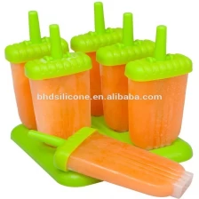 China Amazon heiße verkaufende Silikon-Eis-Knall-Hersteller-Schlauch-Formen, Popsicle-Form mit Halter Hersteller