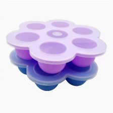 China BPA Free 7 Hohlraum-Silikon-Nahrungsmittel-Gefrierschrank-Behälter, heraus Pop-Baby-Nahrungsmittelspeicher-Behälter heraus leicht heraus Hersteller