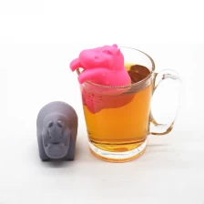 porcelana BPA Free Coffee And Tea Tools Silicone Tea Strainer silicone Hippo tea infuser fabricante