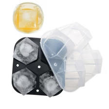 China BPA Free Factory Manufacture Ice Cube Lade Hoge Kwaliteit Nieuwigheid Design 4 Cube 2 "Jumbo Ice Cube Mold Maker fabrikant