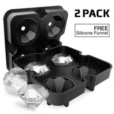 China BPA Free Ice Cube Tray with Lid,Diamond Shape Silicone Ice Cube Mold for Candy Chocolate manufacturer