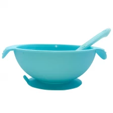 China BPA Free Silicone Bowl Baby Silicone Bowl with Spoon manufacturer
