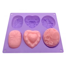 Cina Benhaida Silicone Soap Molds 6 Cavities Silicone Baking Mold Cake Pan for Soap Making produttore