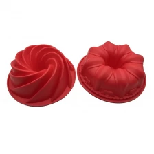 China Chinese Supplier FDA Silicone 9.5 inch Large Spiral Bundt Cake pan, with 2 shapes wholesale manufacturer