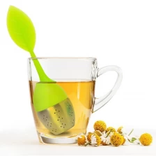 China Chinese Supplier Loose leaf shaped durable silicone tea infuser, infuser with stainless steel bottom manufacturer