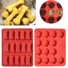 中国 狗爪子和骨头松饼烤锅FDA硅胶蛋糕模具，狗治疗硅胶烘焙模具 制造商