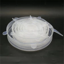 Cina Set durevole di 6 coperchi in elastoplano di silicone / Coperchi in silicone flessibile per ciotole, vaso, tazza, frutta produttore