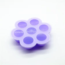 중국 친환경 라운드 7 구멍 실리콘 냉동고 유아식 보관 용기 제조업체
