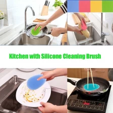 China Factory Creative Multifunctional Antibacterial Silicone Washing Brush,silicone dish sponge Multi-purpose Cleaning Fruit Washer / Vegetable Cleaner manufacturer