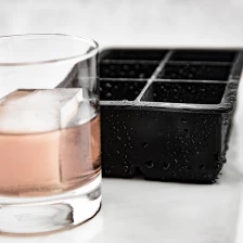 China Fabrik Direkt Food Grade Silikon 6 Hohlraum 2 zoll Eiswürfelform, Eiswürfelform für Getränke Whisky Hersteller