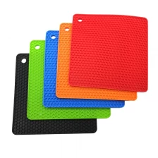 China Direto da fábrica Hot Pad Silicone reutilizável Square Honeycomb Pattern Trivet Mat Pot Hold fabricante