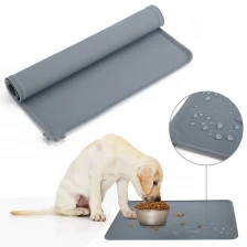 porcelana Fuente de la fábrica de Silicona Impermeable Alimento de Alimentos para Mascotas Alimento Anti-Slip Silicone Pet Food Mat fabricante