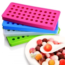 中国 食品级40腔硅胶迷你冰球模托盘，圆形硅胶巧克力糖模 制造商