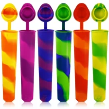 porcelana Food Grade Silicone Ice Pop Mold Set, Popsicles Mould with Lid Ice Cream Makers Push Up Jelly Lolly Pop For Popsicle fabricante