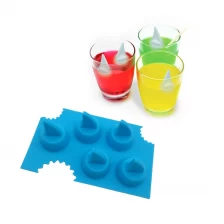 China Food Grade Silicone Shark Fin Ice Cube Tray , Shark Fin Shaped Silicone Ice Mold manufacturer