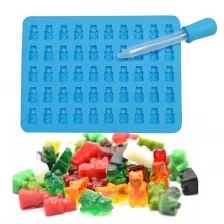 China Gummy Bears BPA Free Silicone Mold de 3pcs / set fácil de usar Droppers para moldes de chocolate e bandejas de gelo fabricante
