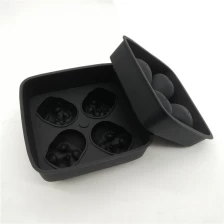 China Halloween Party 3D Skull Silicone Ice Cube Mold for Whiskey Cocktails manufacturer