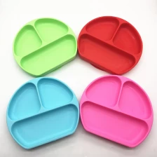中国 快乐面孔一体式防滑硅胶餐垫，婴儿硅胶餐垫 制造商