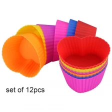 porcelana Alimentos seguros de la forma del corazón de silicona que cuecen al horno Cups / SIlicone Cupcake Liners / Silicone Muffin Cups fabricante
