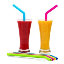 China Hot Selling  Silicone Extra Long Reusable Drinking Straws Silicone Rubber  Drinking Straws BPA FREE manufacturer