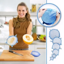 中国 LFGB Silicone Stretch Lids,6 Pcs Stretchable Reusable Food Saver Covers for Dishwasher and Freezer,silicone bowl covers reusable メーカー