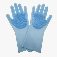 China Magic Kitchen Silicone Dishwashing Scrubber Gloves manufacturer