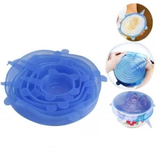 China Multi 8-pak Silicone Food Coats Zuigkleppen, BPA Free Silicone Flexible Stretch Lids fabrikant
