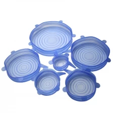 Cina Multi Size 6pcs Reusable silicone stretch lids Cover for bowl Containers Mugs Mason Jars produttore